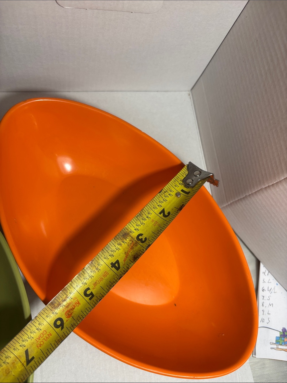 Vintage Mid-Century Melmac Oval Serving Bowls, Orange & Avocado
Green (Set of 2) - Picture 4 of 7